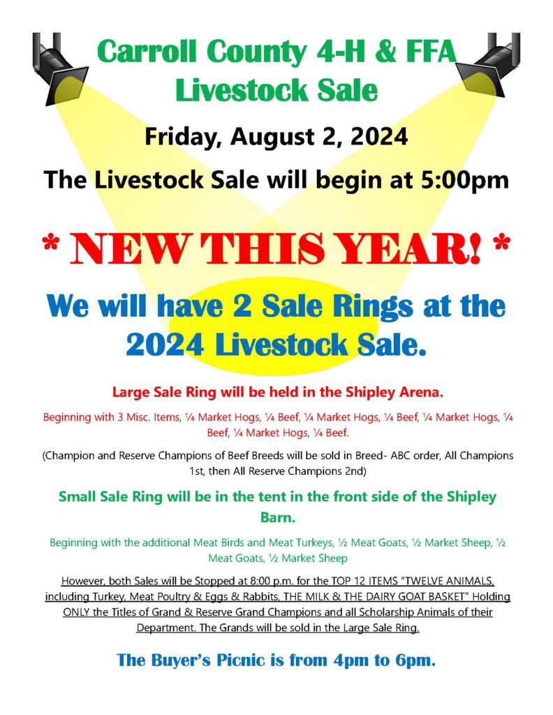 2024 Carroll County Fair Livestock Sale Carroll County 4H & FFA Fair